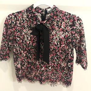 Kooples Cropped Floral Shirt